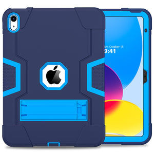 Case for iPad 10th Generation 10.9 inch 11&quot; 12.9 2022, Heavy Duty Shockproof Rugged Protective Cover with Built-in Kickstand