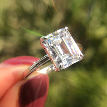 Load image into Gallery viewer, Cut Created Moissanite Gemstone Engagement Rings for Women 100% 925 Sterling Silver Wedding Jewelry Simple Rings