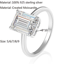 Load image into Gallery viewer, Cut Created Moissanite Gemstone Engagement Rings for Women 100% 925 Sterling Silver Wedding Jewelry Simple Rings