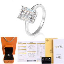 Load image into Gallery viewer, Cut Created Moissanite Gemstone Engagement Rings for Women 100% 925 Sterling Silver Wedding Jewelry Simple Rings