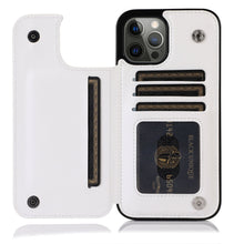Load image into Gallery viewer, Double Buckle Leather Case for iPhone 14 Pro Max 14 Plus with Card Slots and Stand Function Drop Protection Cover