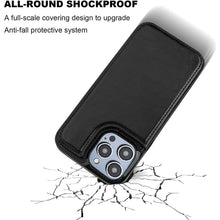 Load image into Gallery viewer, Double Buckle Leather Case for iPhone 14 Pro Max 14 Plus with Card Slots and Stand Function Drop Protection Cover