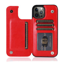 Load image into Gallery viewer, Double Buckle Leather Case for iPhone 14 Pro Max 14 Plus with Card Slots and Stand Function Drop Protection Cover