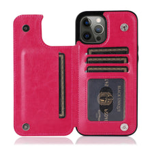 Load image into Gallery viewer, Double Buckle Leather Case for iPhone 14 Pro Max 14 Plus with Card Slots and Stand Function Drop Protection Cover