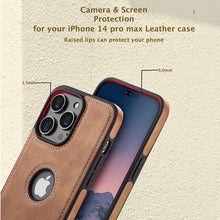 Load image into Gallery viewer, For iPhone 14 Pro Max 14 Plus 2022 5G Case Slim PU Leather Logo Hole Soft Silicone Shockproof Back Cover for iPhone 14 Pro(6.1)