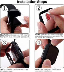 Glass+Cover For Apple Watch case iWatch 8 3 6 SE Screen Protector Apple watch series 7 Accessories