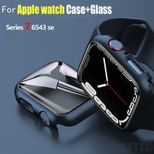 Load image into Gallery viewer, Glass+Cover For Apple Watch case iWatch 8 3 6 SE Screen Protector Apple watch series 7 Accessories