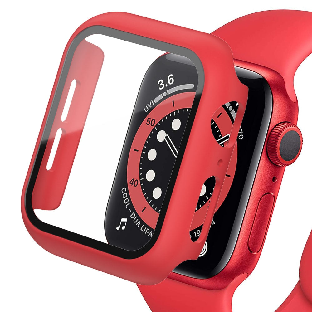 Glass+Cover For Apple Watch case iWatch 8 3 6 SE Screen Protector Apple watch series 7 Accessories