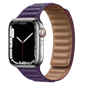 Leather Link For Apple Watch Band Original Magnetic Loop Bracelet iWatch Series 8 Ultra 3 SE 6 7 Strap