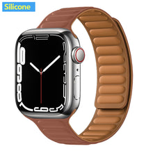 Load image into Gallery viewer, Leather Link For Apple Watch Band Original Magnetic Loop Bracelet iWatch Series 8 Ultra 3 SE 6 7 Strap