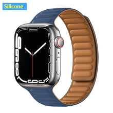 Load image into Gallery viewer, Leather Link For Apple Watch Band Original Magnetic Loop Bracelet iWatch Series 8 Ultra 3 SE 6 7 Strap