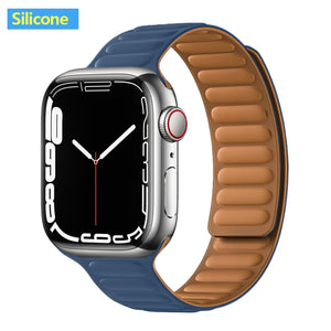 Leather Link For Apple Watch Band Original Magnetic Loop Bracelet iWatch Series 8 Ultra 3 SE 6 7 Strap