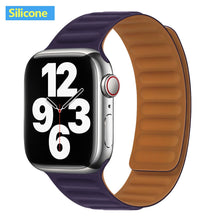 Load image into Gallery viewer, Leather Link For Apple Watch Band Original Magnetic Loop Bracelet iWatch Series 8 Ultra 3 SE 6 7 Strap
