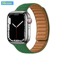 Load image into Gallery viewer, Leather Link For Apple Watch Band Original Magnetic Loop Bracelet iWatch Series 8 Ultra 3 SE 6 7 Strap