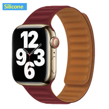 Load image into Gallery viewer, Leather Link For Apple Watch Band Original Magnetic Loop Bracelet iWatch Series 8 Ultra 3 SE 6 7 Strap