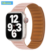 Load image into Gallery viewer, Leather Link For Apple Watch Band Original Magnetic Loop Bracelet iWatch Series 8 Ultra 3 SE 6 7 Strap
