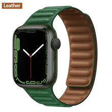 Load image into Gallery viewer, Leather Link For Apple Watch Band Original Magnetic Loop Bracelet iWatch Series 8 Ultra 3 SE 6 7 Strap