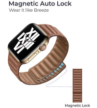 Load image into Gallery viewer, Leather Link For Apple Watch Band Original Magnetic Loop Bracelet iWatch Series 8 Ultra 3 SE 6 7 Strap