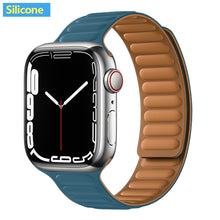 Load image into Gallery viewer, Leather Link For Apple Watch Band Original Magnetic Loop Bracelet iWatch Series 8 Ultra 3 SE 6 7 Strap