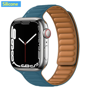 Leather Link For Apple Watch Band Original Magnetic Loop Bracelet iWatch Series 8 Ultra 3 SE 6 7 Strap