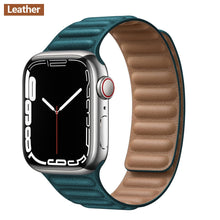 Load image into Gallery viewer, Leather Link For Apple Watch Band Original Magnetic Loop Bracelet iWatch Series 8 Ultra 3 SE 6 7 Strap