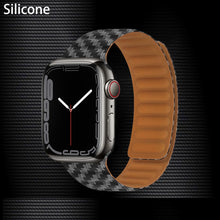 Load image into Gallery viewer, Leather Link For Apple Watch Band Original Magnetic Loop Bracelet iWatch Series 8 Ultra 3 SE 6 7 Strap