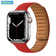 Load image into Gallery viewer, Leather Link For Apple Watch Band Original Magnetic Loop Bracelet iWatch Series 8 Ultra 3 SE 6 7 Strap