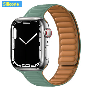 Leather Link For Apple Watch Band Original Magnetic Loop Bracelet iWatch Series 8 Ultra 3 SE 6 7 Strap