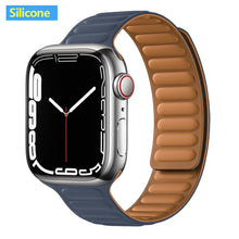 Load image into Gallery viewer, Leather Link For Apple Watch Band Original Magnetic Loop Bracelet iWatch Series 8 Ultra 3 SE 6 7 Strap