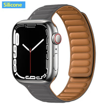 Load image into Gallery viewer, Leather Link For Apple Watch Band Original Magnetic Loop Bracelet iWatch Series 8 Ultra 3 SE 6 7 Strap