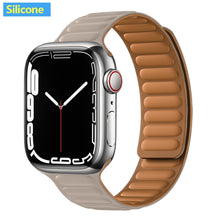 Load image into Gallery viewer, Leather Link For Apple Watch Band Original Magnetic Loop Bracelet iWatch Series 8 Ultra 3 SE 6 7 Strap
