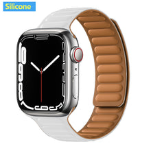 Load image into Gallery viewer, Leather Link For Apple Watch Band Original Magnetic Loop Bracelet iWatch Series 8 Ultra 3 SE 6 7 Strap