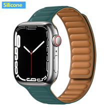 Load image into Gallery viewer, Leather Link For Apple Watch Band Original Magnetic Loop Bracelet iWatch Series 8 Ultra 3 SE 6 7 Strap