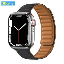 Load image into Gallery viewer, Leather Link For Apple Watch Band Original Magnetic Loop Bracelet iWatch Series 8 Ultra 3 SE 6 7 Strap