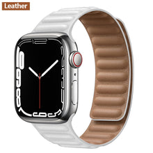 Load image into Gallery viewer, Leather Link For Apple Watch Band Original Magnetic Loop Bracelet iWatch Series 8 Ultra 3 SE 6 7 Strap