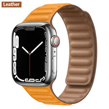 Load image into Gallery viewer, Leather Link For Apple Watch Band Original Magnetic Loop Bracelet iWatch Series 8 Ultra 3 SE 6 7 Strap
