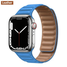 Load image into Gallery viewer, Leather Link For Apple Watch Band Original Magnetic Loop Bracelet iWatch Series 8 Ultra 3 SE 6 7 Strap