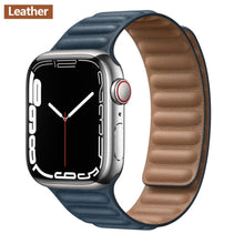 Load image into Gallery viewer, Leather Link For Apple Watch Band Original Magnetic Loop Bracelet iWatch Series 8 Ultra 3 SE 6 7 Strap