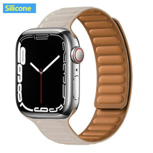Load image into Gallery viewer, Leather Link For Apple Watch Band Original Magnetic Loop Bracelet iWatch Series 8 Ultra 3 SE 6 7 Strap