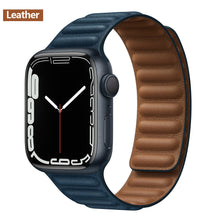 Load image into Gallery viewer, Leather Link For Apple Watch Band Original Magnetic Loop Bracelet iWatch Series 8 Ultra 3 SE 6 7 Strap