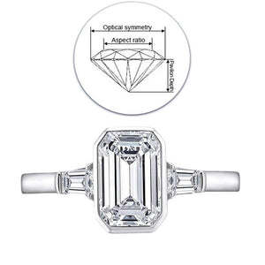 Luxury 925 Sterling Silver Cut Created Moissanite Jewelry Engagement RingsDiamond Wedding Ring  for Women Men Jewelry Wholesale