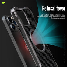 Load image into Gallery viewer, Mag for Safe for iPhone 13 12 11 Pro Max Mini Case Carbon Fiber Lens Protection Phone Case Ultra Thin Metal Bumpers Cover