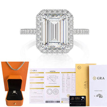 Load image into Gallery viewer, New Design 925 Sterling Silver Ring Luxury Created Moissanite Big Silver Rings Wedding Ring for Couple Square Diamond Jewelry