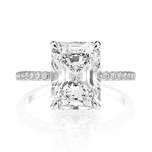 New Design Rectangular D Color Created Moissanite Luxury Wedding 925 Sterling Silver Jewelry Wholesale