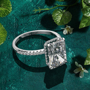 New Design Rectangular D Color Created Moissanite Luxury Wedding 925 Sterling Silver Jewelry Wholesale