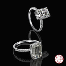 Load image into Gallery viewer, New Design Rectangular D Color Created Moissanite Luxury Wedding 925 Sterling Silver Jewelry Wholesale