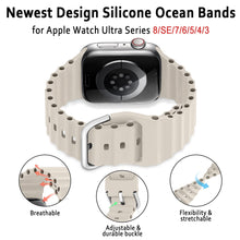Load image into Gallery viewer, Ocean Band for Apple Watch Band Series 7 6 3 SE 8 Silicone Bracelet iWatch Ultra Strap