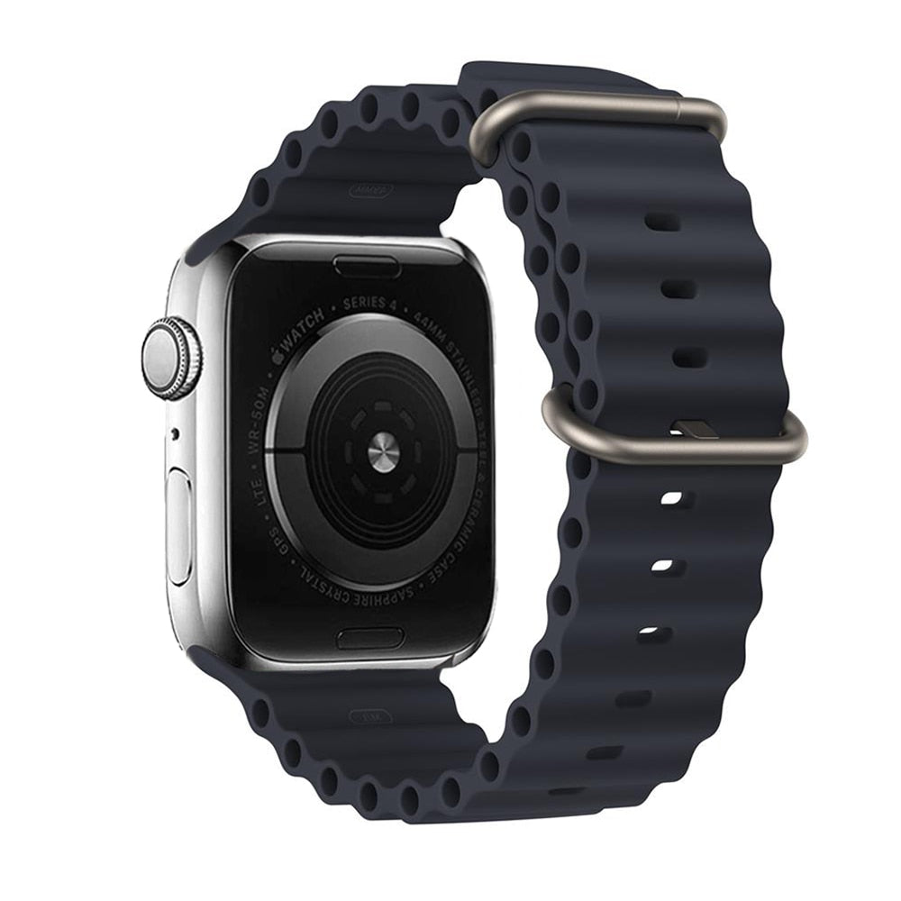 Ocean Strap for Apple Watch Ultra Band Silicone Bracelet iWatch Series 7 6 3 Se 8