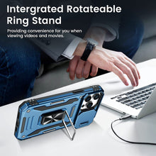 Load image into Gallery viewer, Case for iPhone 14 Pro Max Case with Slide Camera Cover, 360° Magnetic Ring Kickstand Upgraded Military Grade Shockproof Case