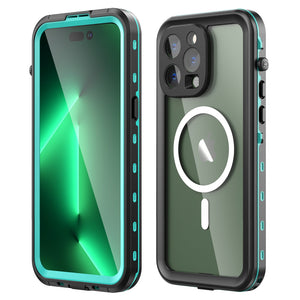 Waterproof for iPhone 14 Pro Max Case 14 Plus Compatible Magsafe  Case Magnetic Magnet Full Protection Phone Case with Lanyard